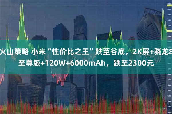 火山策略 小米“性价比之王”跌至谷底，2K屏+骁龙8至尊版+120W+6000mAh，跌至2300元