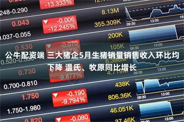 公牛配资端 三大猪企5月生猪销量销售收入环比均下降 温氏、牧原同比增长