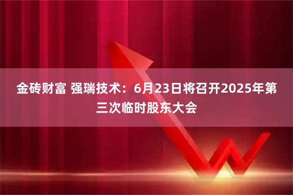 金砖财富 强瑞技术：6月23日将召开2025年第三次临时股东大会